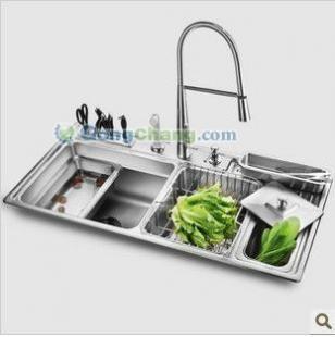 供应高级多功能厨房304#不锈钢水槽 厨房建材的优质选择